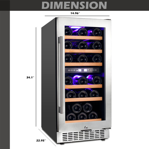 AOBOSI 28 Cans (12 oz.) Beverage Refrigerator with Wine Storage and